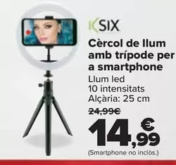 Oferta de Ksix - Aro De Luz Con Tripode Para Smartphone por 14,99€ en Carrefour