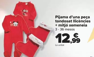 Oferta de TEX - Pelele Tundosado Licencias + Calcetín Chimenea por 12,99€ en Carrefour