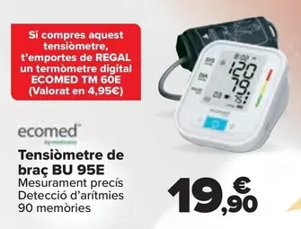 Oferta de Ecomed - Tensiometro De Brazo Bu 95E por 19,9€ en Carrefour