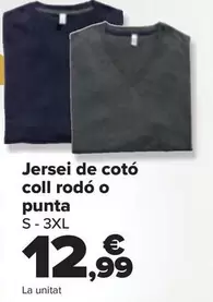 Oferta de TEX - Jersey Algodón Cuello Redondo O Pico por 12,99€ en Carrefour