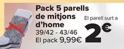 Oferta de Pack 5 Calcetines Hombre por 9,99€ en Carrefour