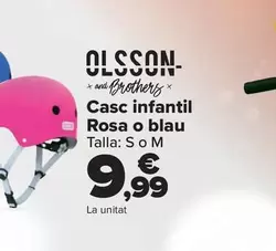 Oferta de Olsson - Casco Infantil  Rosa O Azul por 9,99€ en Carrefour