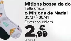 Oferta de Calceti­n Bolsa Mujer  O Calcetã­n Navidad  3537 - 3841 por 2,99€ en Carrefour