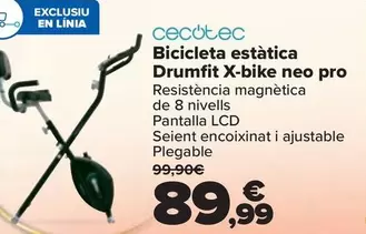 Oferta de Cecotec - Bicicleta Estática X-Bike Neo Pro por 89,99€ en Carrefour