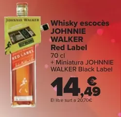 Oferta de Johnnie Walker - Whisky Escocés Red Label por 14,49€ en Carrefour