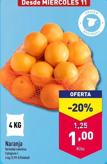 Oferta de Naranja por 1€ en ALDI