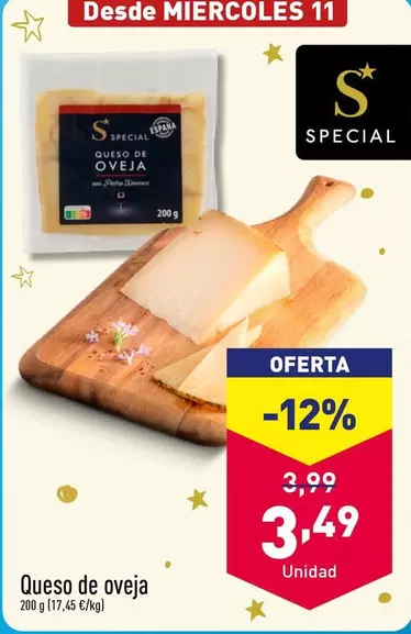 Oferta de Special - Queso De Oveja por 3,49€ en ALDI