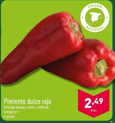 Oferta de Pimiento Dulce Rojo por 2,49€ en ALDI