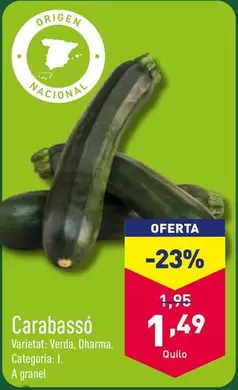 Oferta de Carabasso por 1,49€ en ALDI