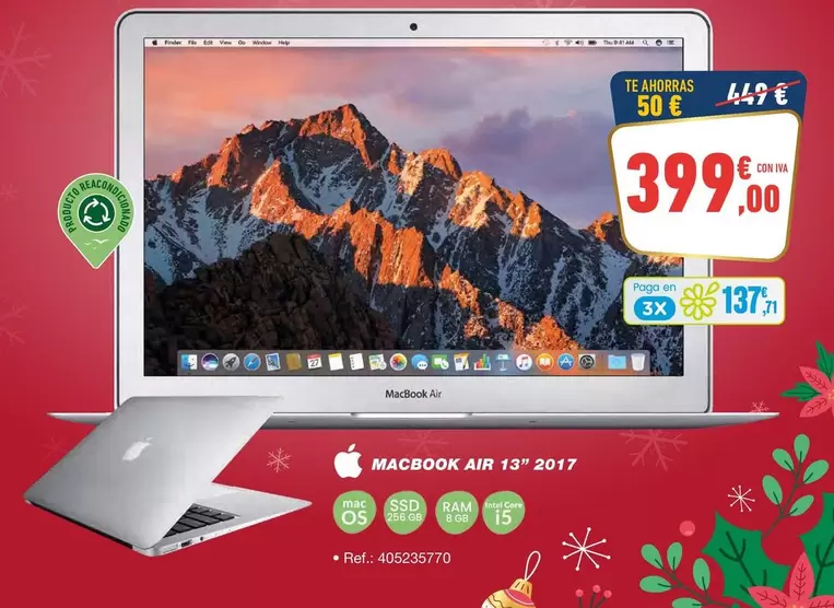 Oferta de Macbook Air - 13" 2017 por 399€ en Bureau Vallée