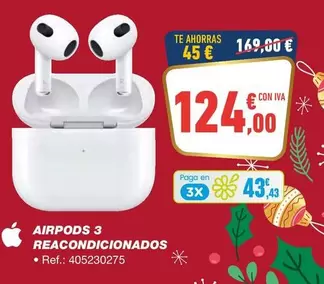 Oferta de Apple - Airpods 3 Reacondicionados por 124€ en Bureau Vallée