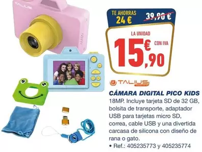 Oferta de Talius - Cámara Digital Pico Kids por 15,9€ en Bureau Vallée