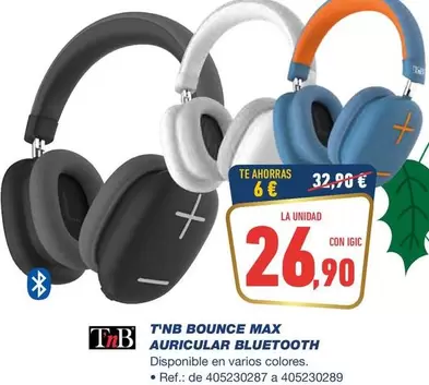 Oferta de T'NB Bounce Max Auricular Bluetooth por 26,9€ en Bureau Vallée