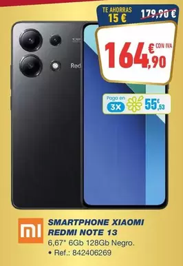 Oferta de Xiaomi - Smartphone Redmi Note 13 por 164,9€ en Bureau Vallée