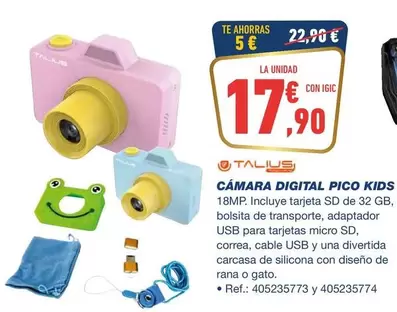 Oferta de Talius - Cámara Digital Pico Kids por 17,9€ en Bureau Vallée