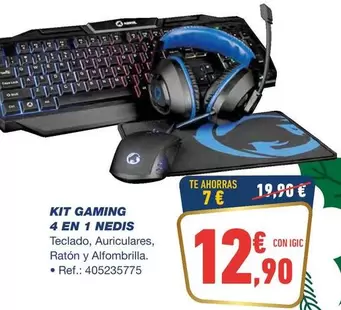 Oferta de Kit Gaming 4 En 1 Nedis por 12,9€ en Bureau Vallée