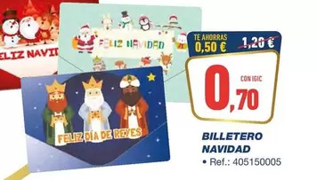 Oferta de Billetero Navidad por 0,7€ en Bureau Vallée