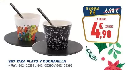 Oferta de Set Taza Plato Y Cucharilla por 4,9€ en Bureau Vallée