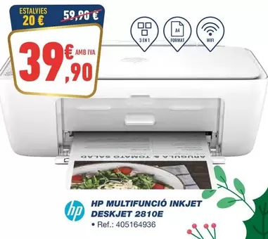 Oferta de HP - Multifunció Inkjet Deskjet 2810e por 39,9€ en Bureau Vallée