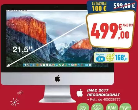 Oferta de Apple - Imac 2017 Recondicionat por 499€ en Bureau Vallée