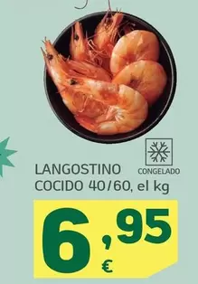 Oferta de Langostino Cocido 40/60 por 6,95€ en HiperDino