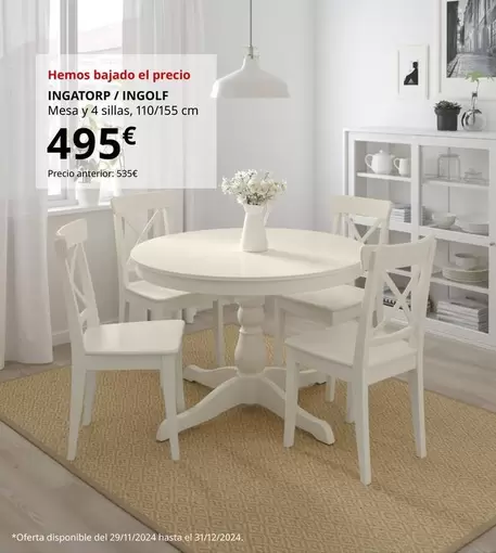 Oferta de Ingatorp / Ingoldf - Mesa Y 4 Sillas por 495€ en IKEA