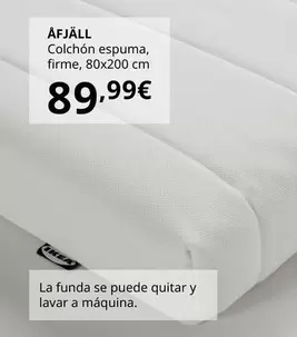 Oferta de Afjall - Colchon Espuma, Firme, 80x200 Cm por 89,99€ en IKEA