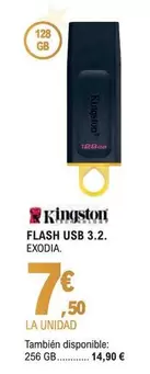 Oferta de Kingston - Flash USB 3.2 Exodia por 7,5€ en E.Leclerc