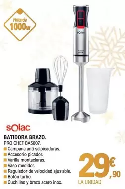 Oferta de Solac - Batidora Brazo Pro Chef  BA5607 por 29,9€ en E.Leclerc