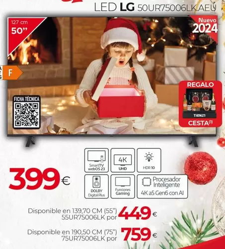 Oferta de LG - Led 50UR75006LK.AEU por 399€ en Tien 21