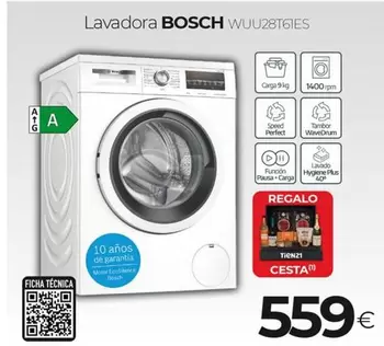 Oferta de Bosch - Lavadora WUU28T61ES por 559€ en Tien 21