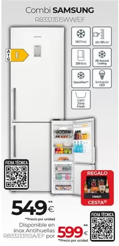 Oferta de Samsung - Combi RB3333515WW/EF por 549€ en Tien 21