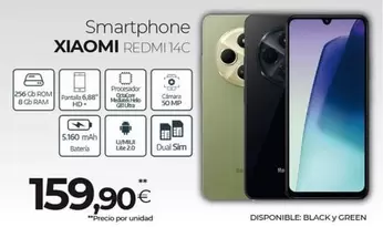 Oferta de Xiaomi - Smartphone Redmi 14C por 159,9€ en Tien 21