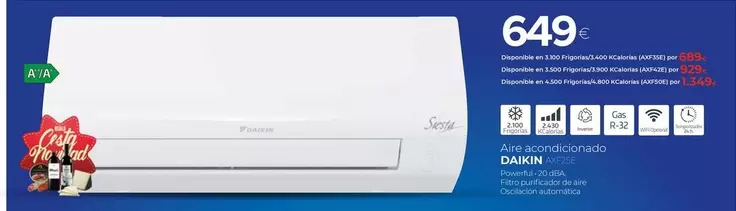 Oferta de Daikin - Aire Acondicionado AXF25E por 649€ en Tien 21