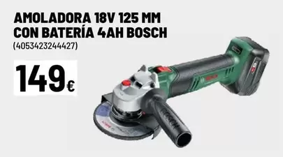 Oferta de Bosch - Amoladora 18v 125 Mm Con Batería 4ah por 149€ en Brico Depôt