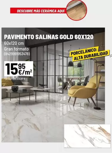 Oferta de Gold - Pavimento Salinas  60x120 por 15,95€ en Brico Depôt