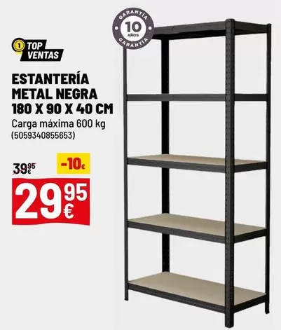 Oferta de Estanteria Metal Negra por 29,95€ en Brico Depôt