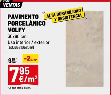 Oferta de Pavimento Porcelánico Volffy por 7,95€ en Brico Depôt