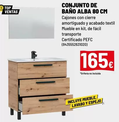 Oferta de Alba - Conjunto De Baño  80 Cm por 165€ en Brico Depôt