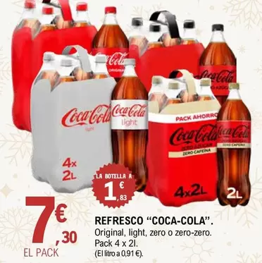 Oferta de Coca-Cola - Refresco por 7,3€ en E.Leclerc