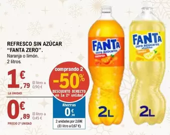 Oferta de Fanta - Refresco Sin Azucar Zero por 1,79€ en E.Leclerc