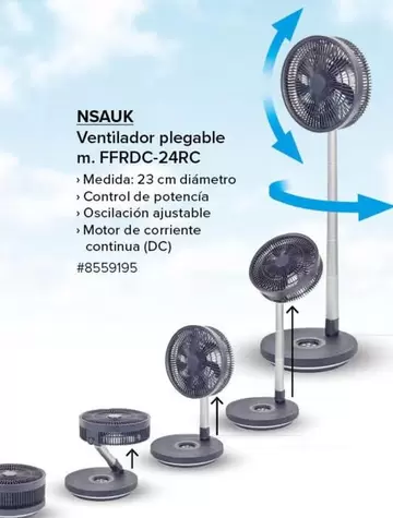 Oferta de Control - Nsaux - Ventilador Plegable M. FFRDC-24RC en Costco