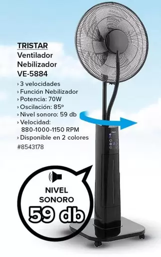 Oferta de Tristar - Ventilador Neblizador por 59€ en Costco