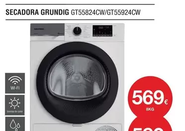 Oferta de Grundig - Secadora GT55824CW/GT55924CW 8kg por 569€ en Milar