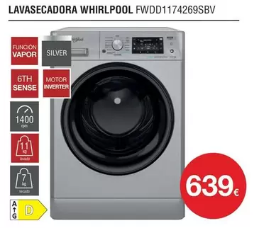 Oferta de Whirlpool - Lavasecadora FWDD1174269SBV por 639€ en Milar