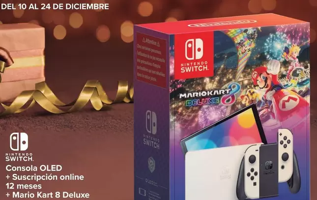 Oferta de Nintendo SWITCH - Consola Oled + Sucrepicion Online 12 Meses  por 329€ en Carrefour