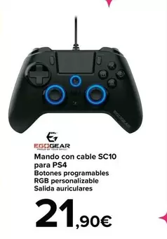 Oferta de Egogear - Mando Con Cable Sc10 Para Ps4 por 21,9€ en Carrefour