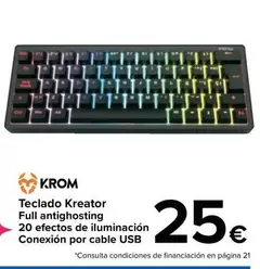 Oferta de Krom - Teclado Kreator por 25€ en Carrefour