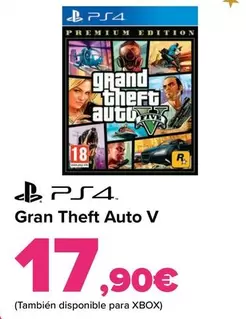 Oferta de Ps4 - Gran Theft Auto V por 17,9€ en Carrefour