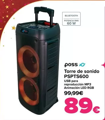 Oferta de Poss - Torre De Sonido  Pspts600 por 89€ en Carrefour